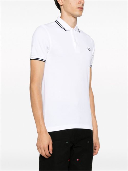 Polo uomo M3600 manica corta bianco/nero FRED PERRY | M3600200